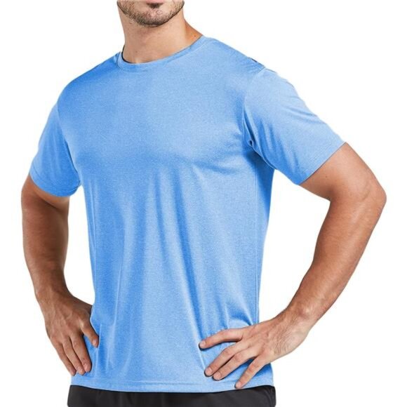 5 Pack Men's Dry Fit T Shirts Athletic Running Gym Workout Short Sleeve Tee - Picture 2 of 6